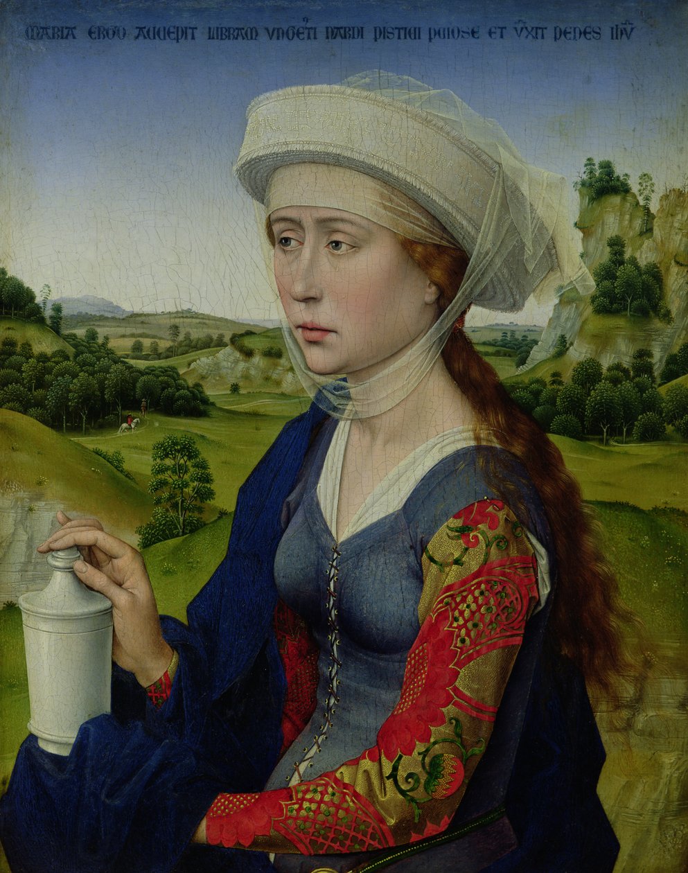 Maria Magdalena, z prawego panelu Tryptyku rodziny Braque autorstwa Rogier van der Weyden