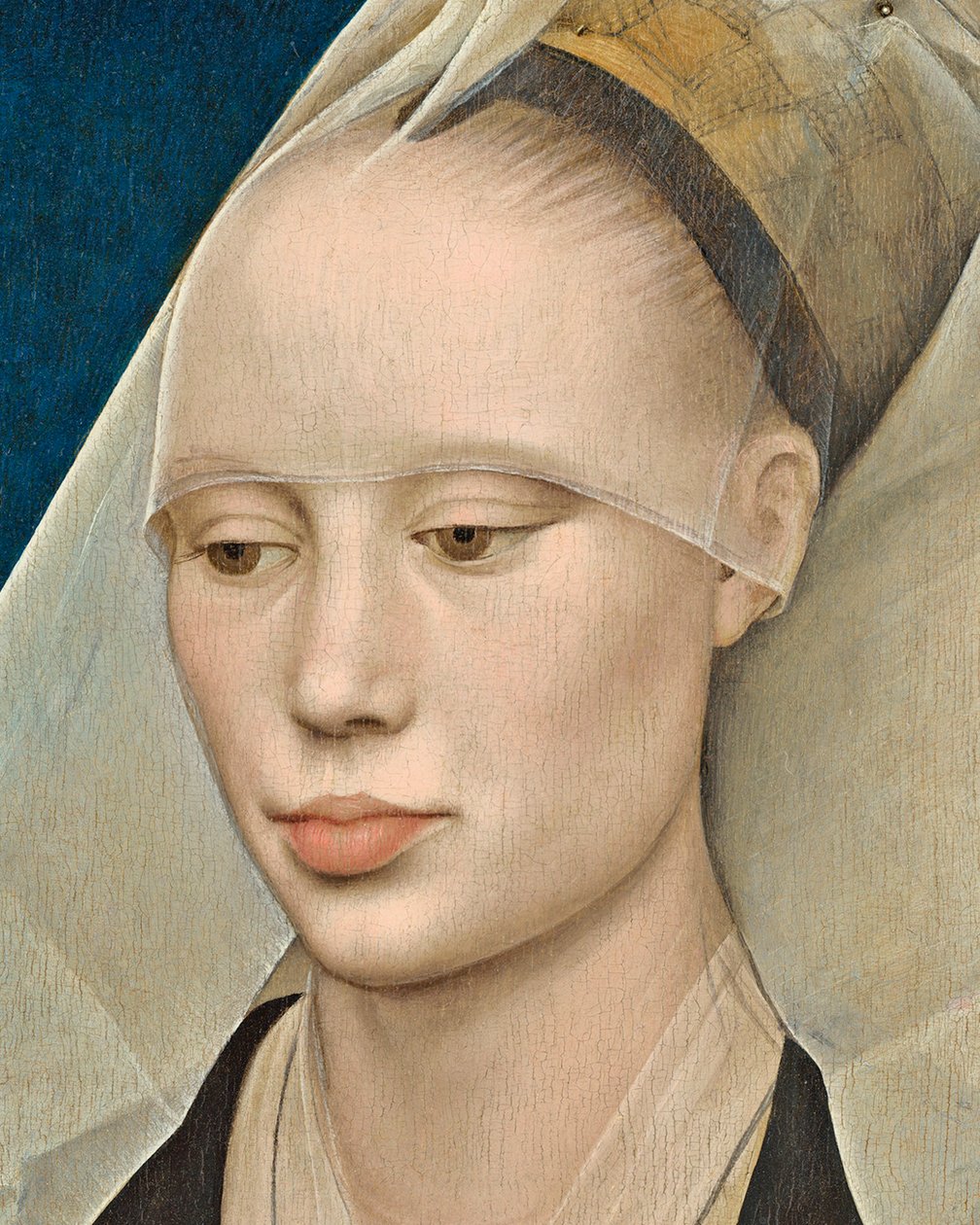 Portret damy, ok. 1460 olej na detalu panelu z 741888 autorstwa Rogier van der Weyden