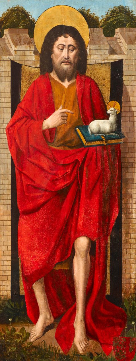 Św. Jan Chrzciciel, panel zewnętrzny Tryptyku Weston, ok. 1480 autorstwa Rogier van der Weyden