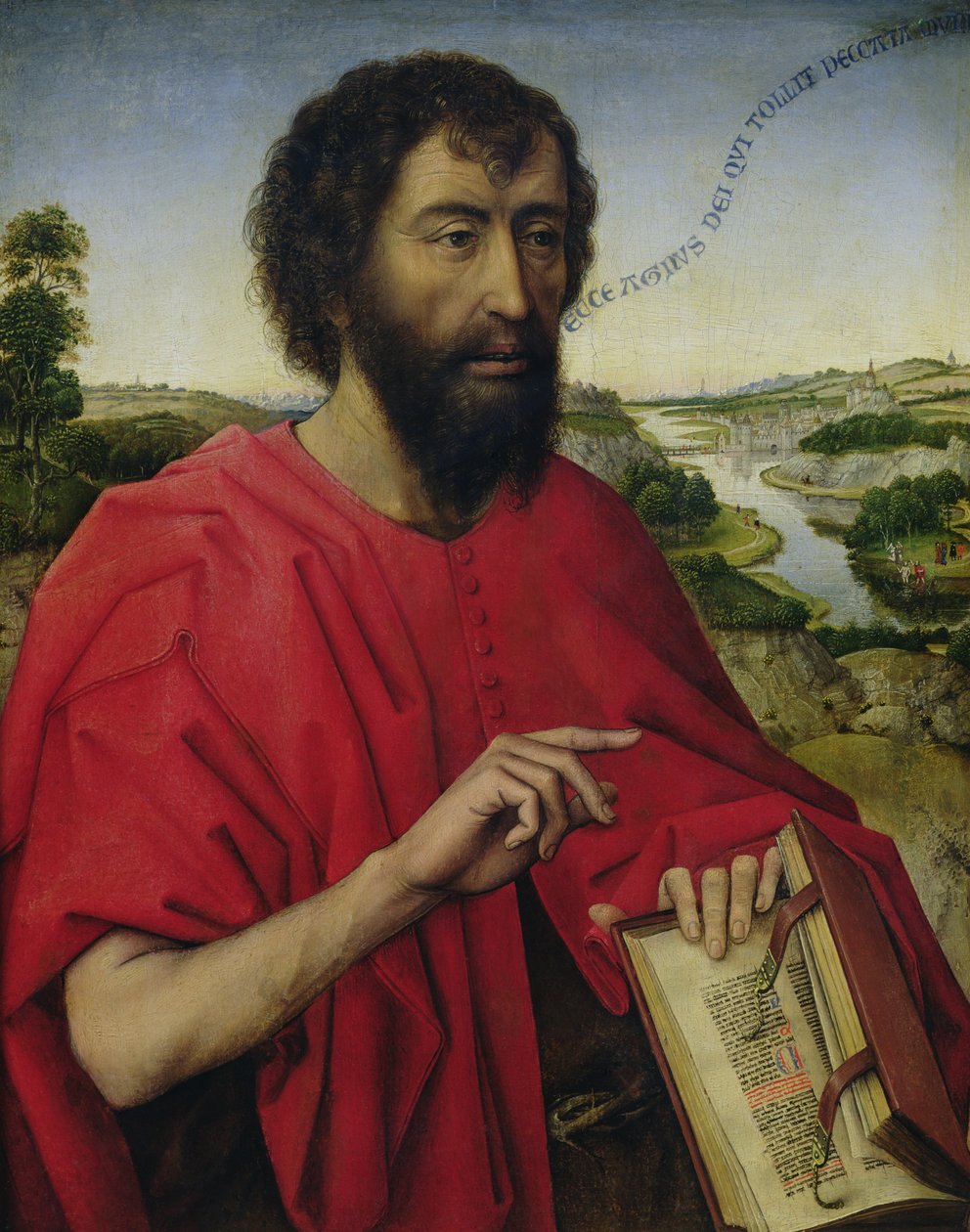 Św. Jan Chrzciciel, lewy panel Tryptyku rodziny Braque autorstwa Rogier van der Weyden