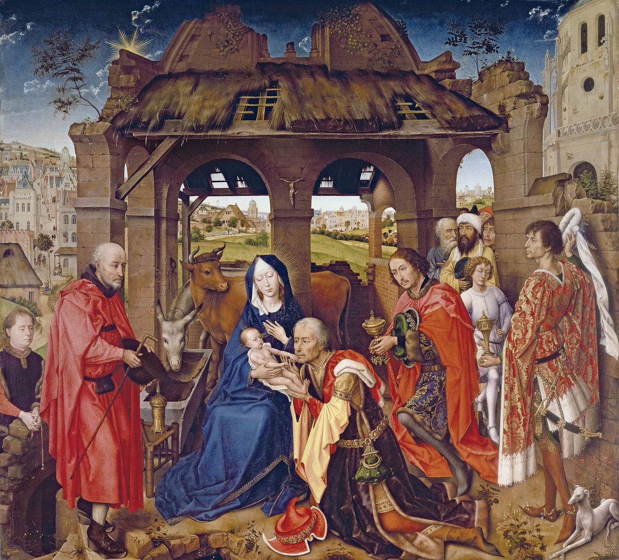 Adoracja Magów, ok. 1455 (płyta dębowa) autorstwa Rogier van der Weyden
