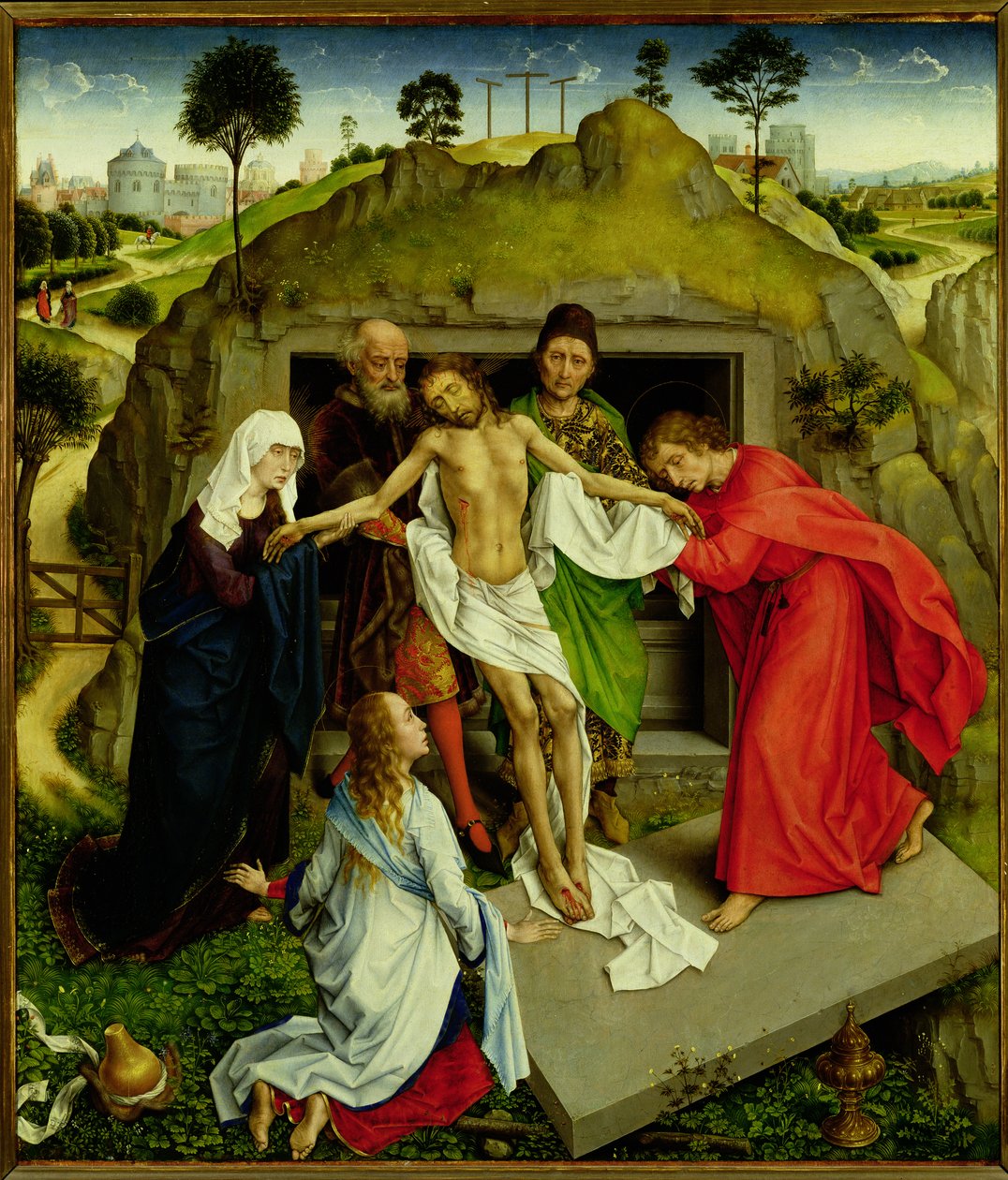 Złożenie do grobu, ok.1450 autorstwa Rogier van der Weyden