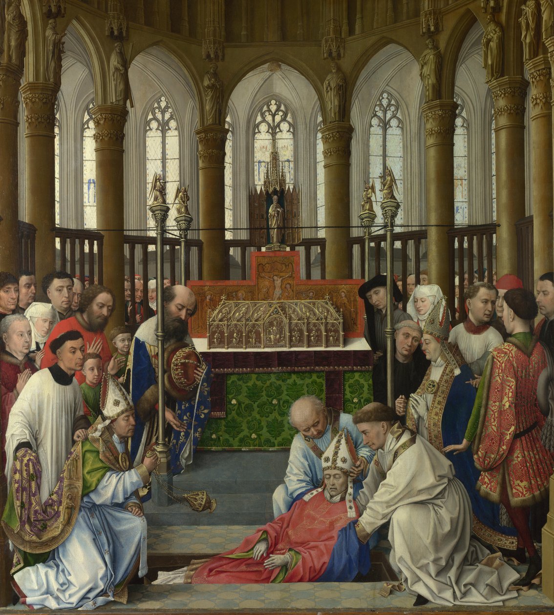 Ekshumacja św. Huberta autorstwa Workshop of Rogier van der Weyden