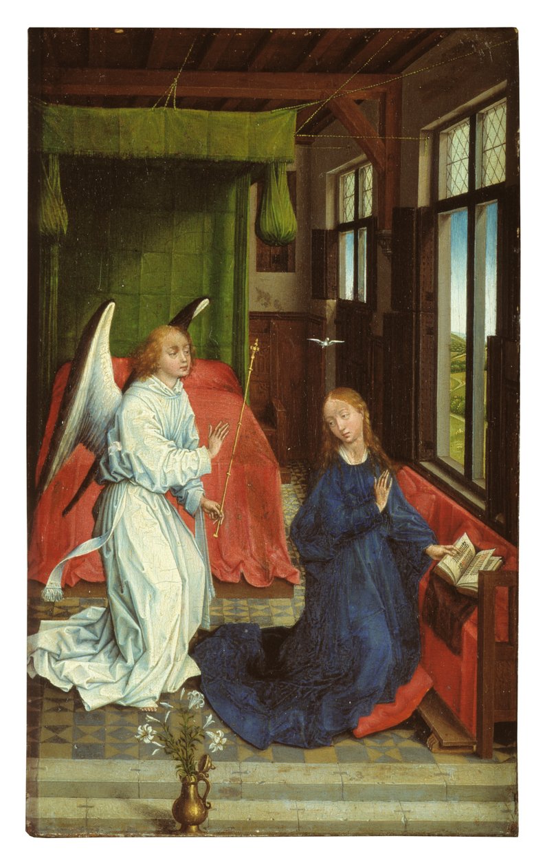 Zwiastowanie (olej na desce) autorstwa Rogier van der (follower of) Weyden