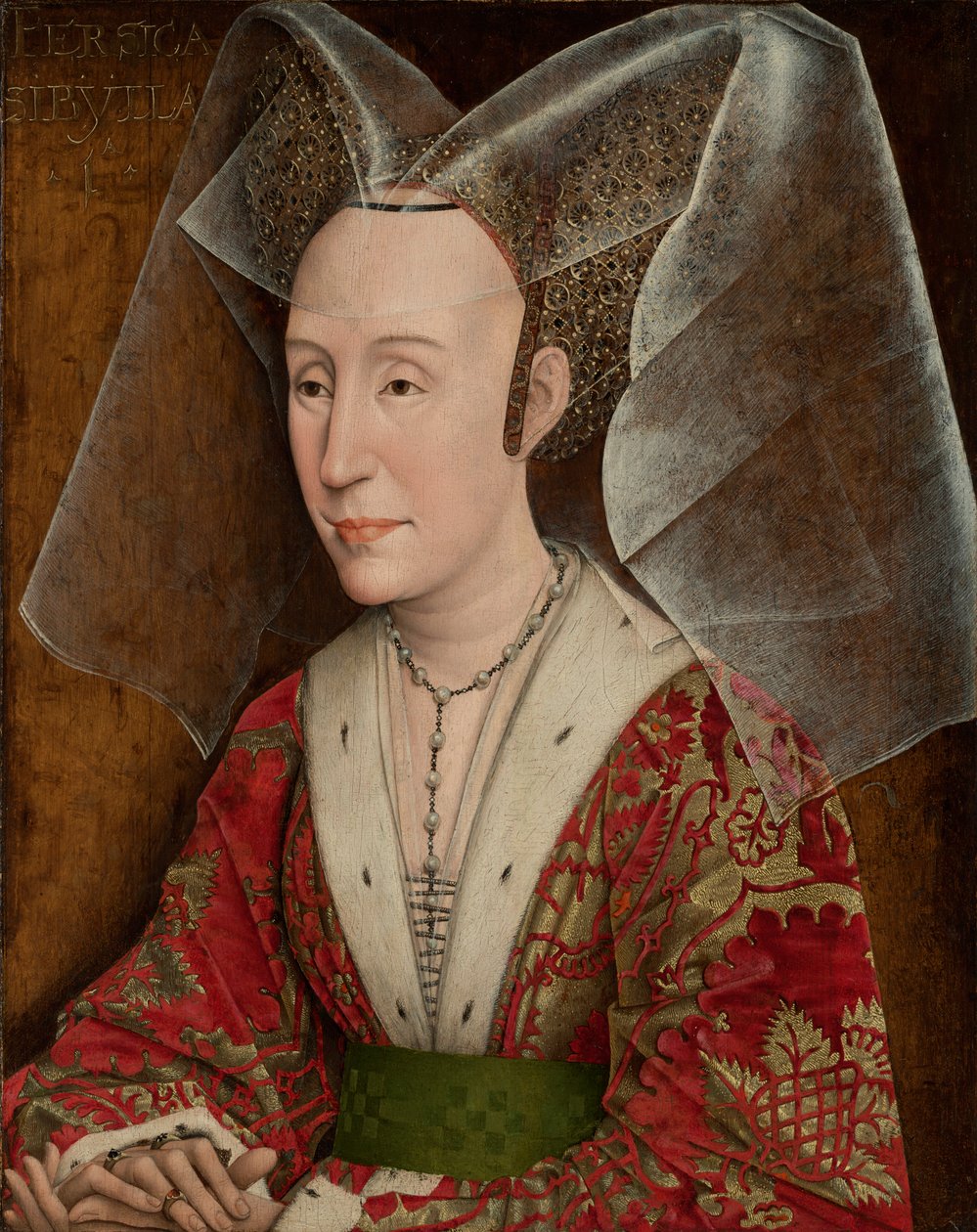 Portret Izabeli Portugalskiej, ok. 1450 (olej na desce) autorstwa Rogier van der (workshop of) Weyden
