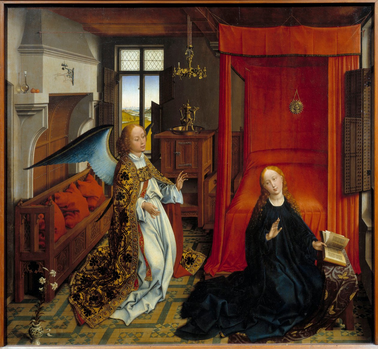 Zwiastowanie. Obraz warsztatu Rogera (Rogiera) Van Der Weydena (1400-1464) Ec. Bujda. autorstwa Rogier van der Weyden
