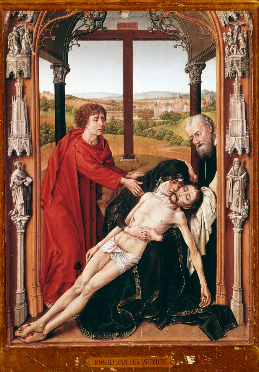 Obraz Pieta Rogier van der Weyden (ok. 1400-1464) 1435-1438 Granada, Royal Chapel Spain autorstwa Rogier van der Weyden