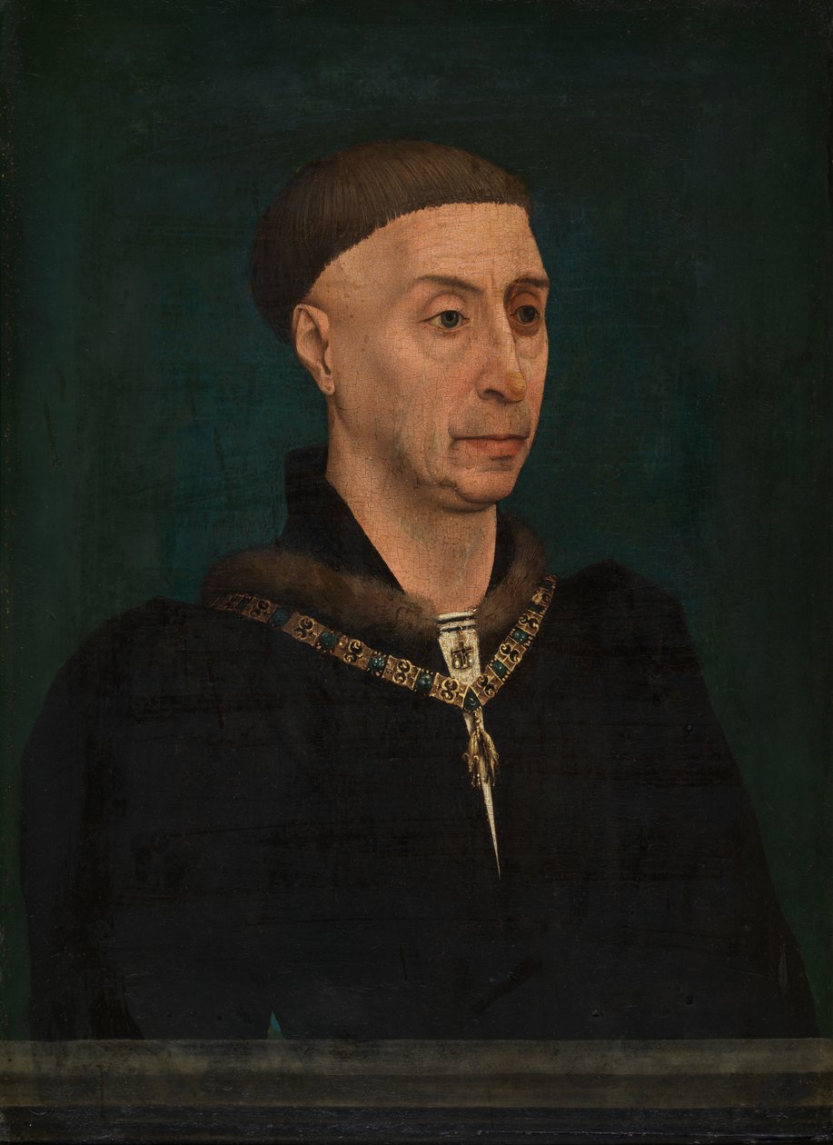Portret Filipa Dobrego (1396-1467), księcia Burgundii (olej na drewnie) autorstwa Rogier van der Weyden