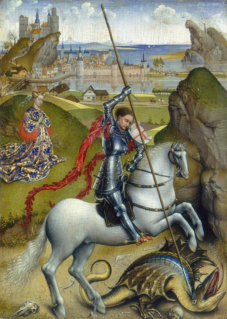 Św. Jerzy i smok, ok.14321435 autorstwa Rogier van der Weyden