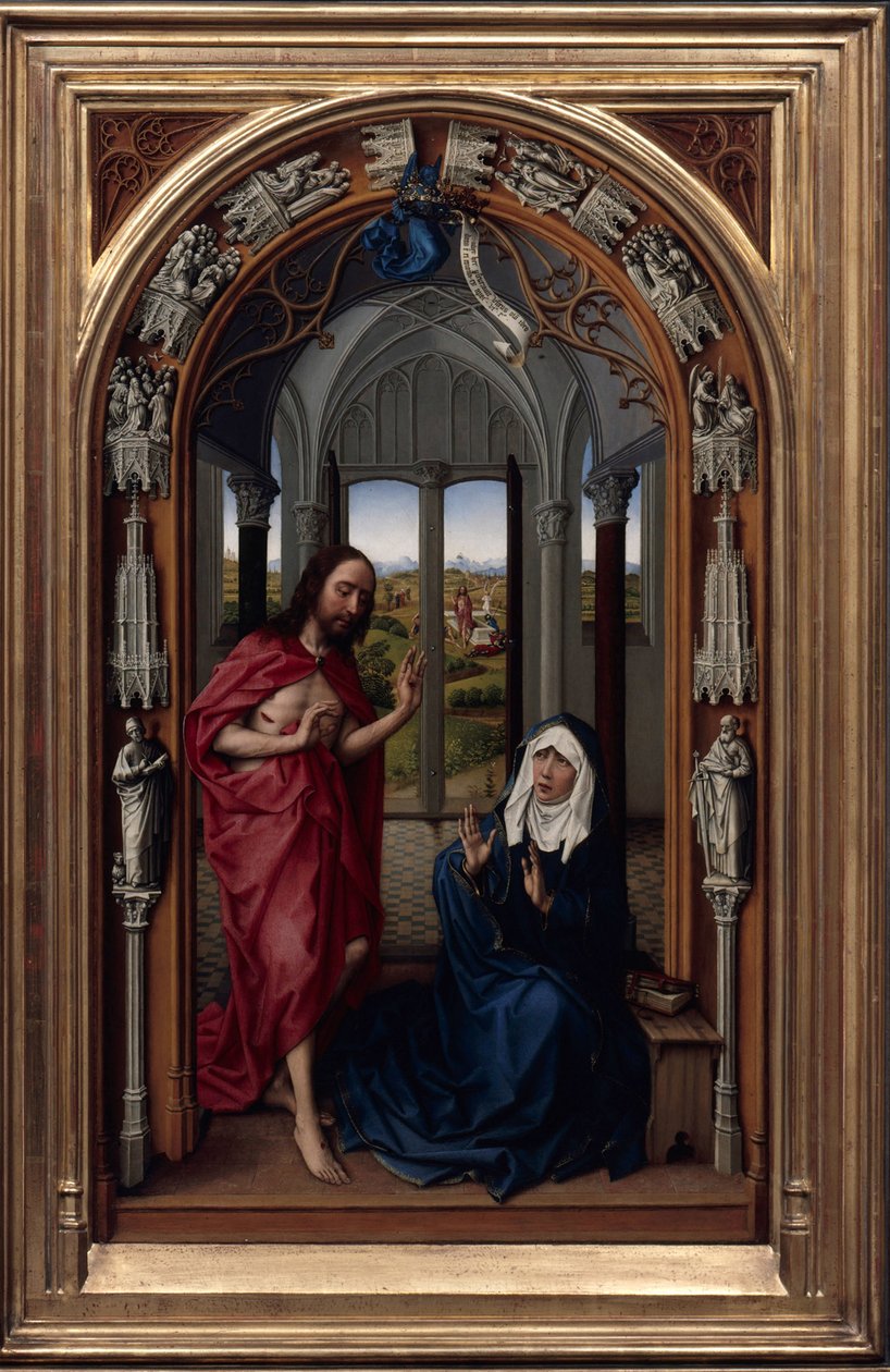Ołtarz Matki Bożej Miraflores Ołtarz, ok. godz. 1440 autorstwa Rogier van der Weyden
