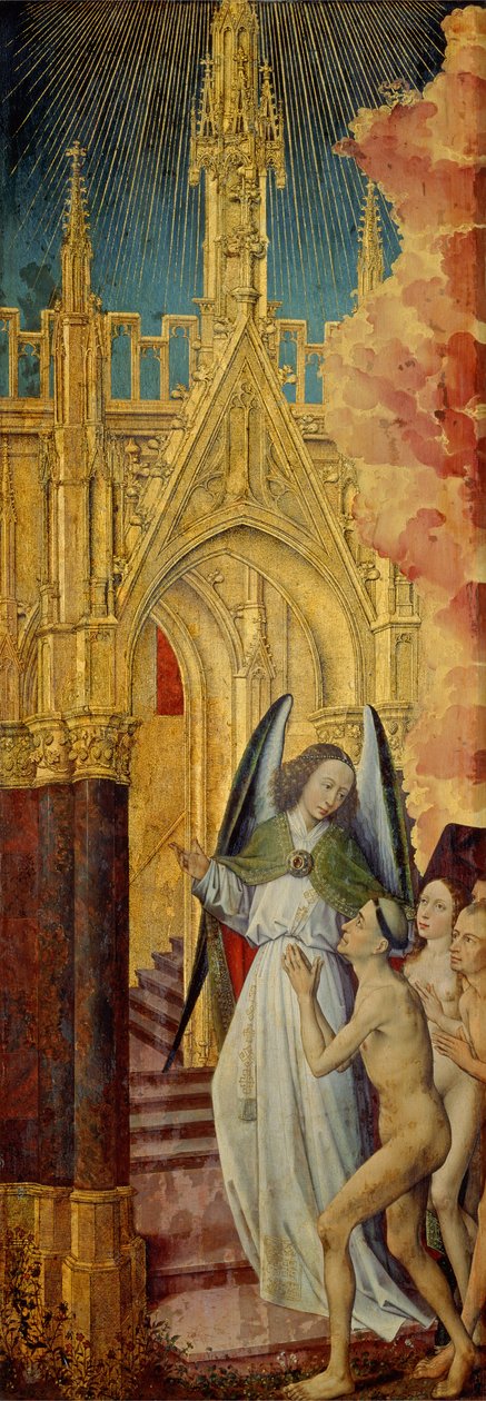 Dobry prowadzony do nieba, detal z Sądu Ostatecznego, ok. 1451 (zob. 20546-50 i 21041) autorstwa Rogier van der Weyden