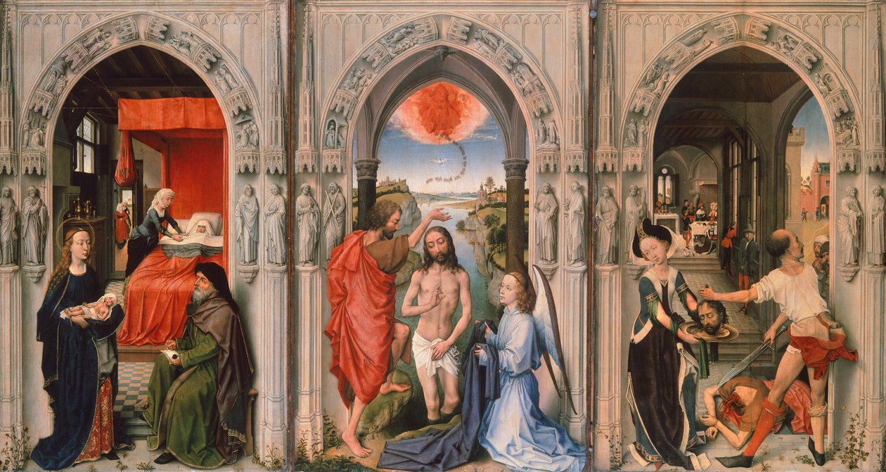 Tryptyk Chrzciciela autorstwa Rogiera van der Weydena (1399-1464) autorstwa Rogier van der Weyden