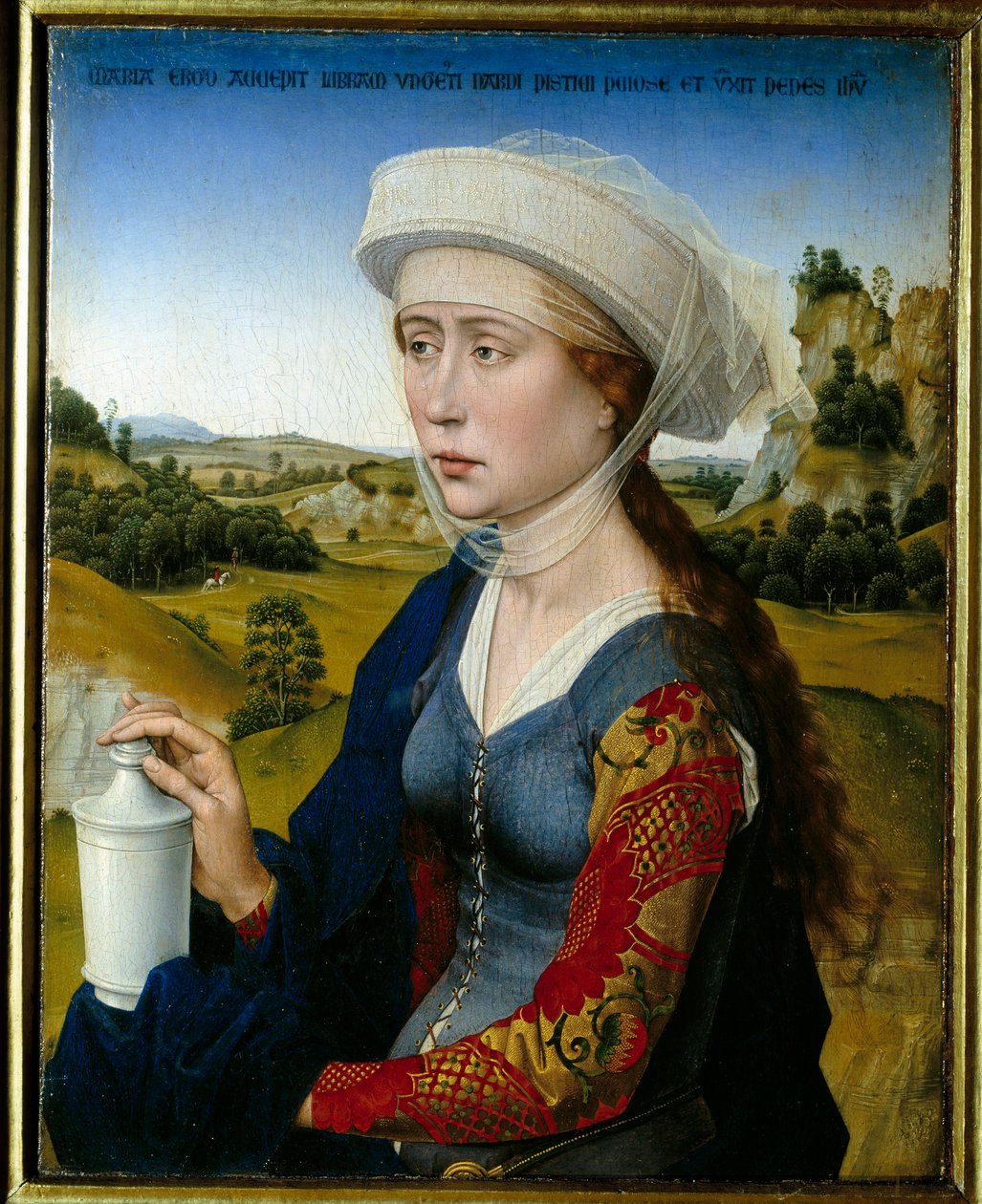 Tryptyk rodziny Braque: „”Reprezentacja Sainte Marie Madeleine””Prawy panel Rogiera (Roger) Van der Weyden (1399/1400-1464) XV wiek autorstwa Rogier van der Weyden