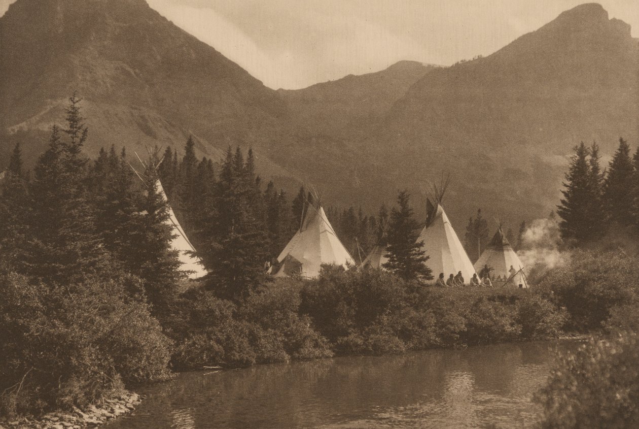 W górę Cutbank, Piegan, Montana, 1915 (zdjęcie) autorstwa Roland W. Reed