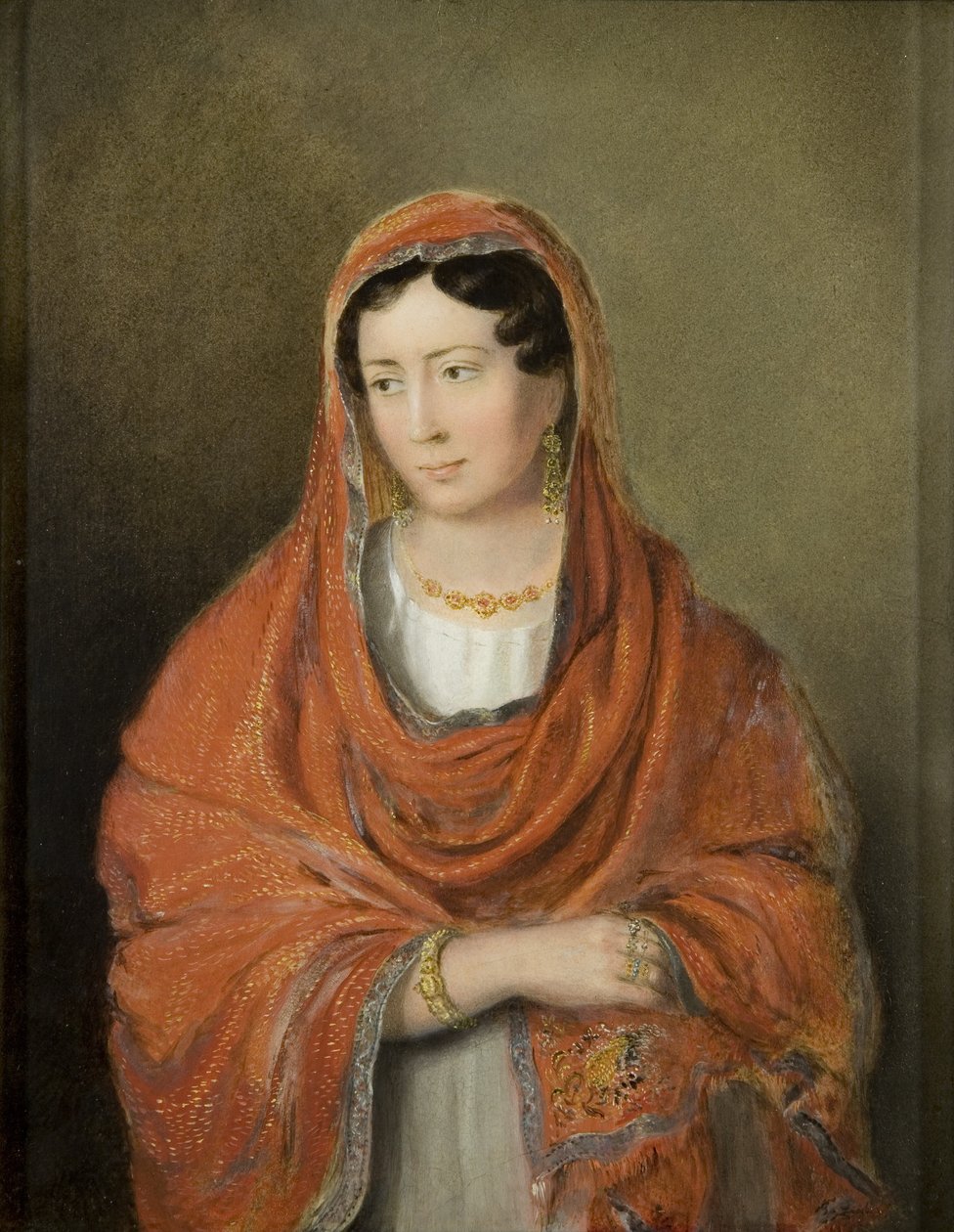 Portret damy, ok. 1820 (olej na tartaku) autorstwa Rolinda Sharples