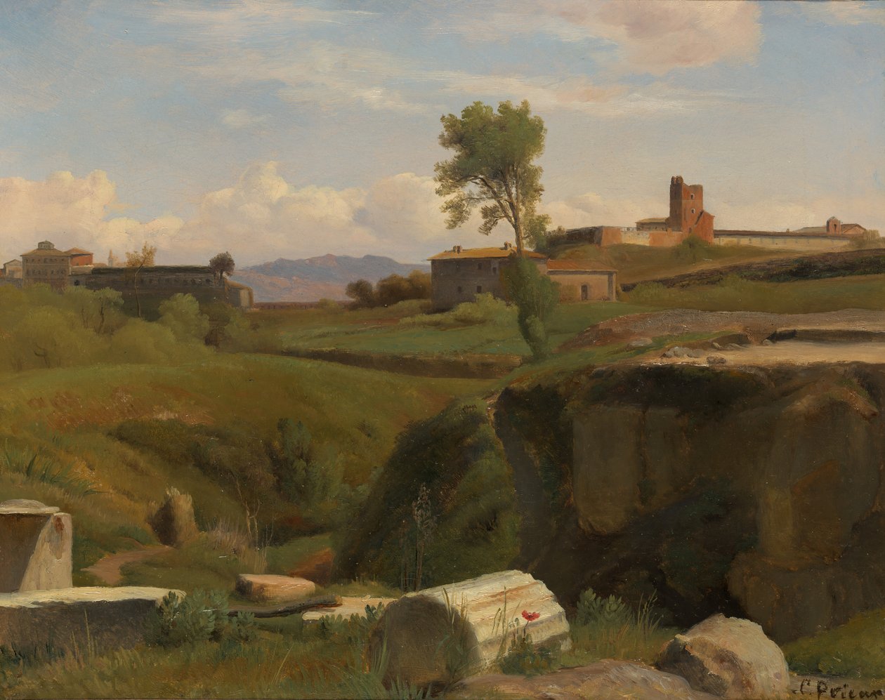 Widok na Awentyn, Rzym. autorstwa Romain Etienne Gabriel Prieur
