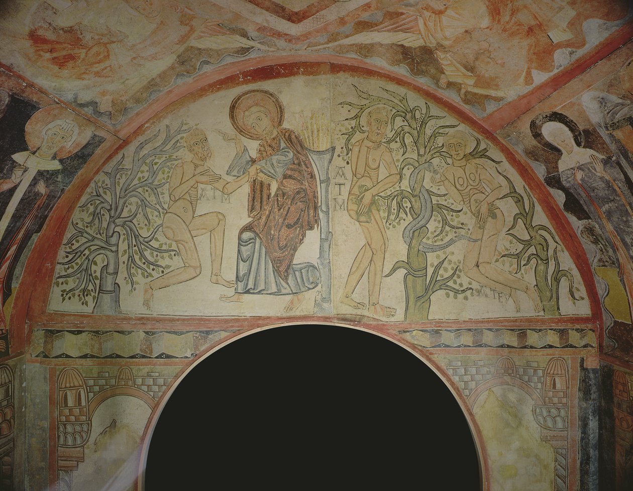 Adam i Ewa, ze zrekonstruowanej rzymskiej kaplicy autorstwa Roman