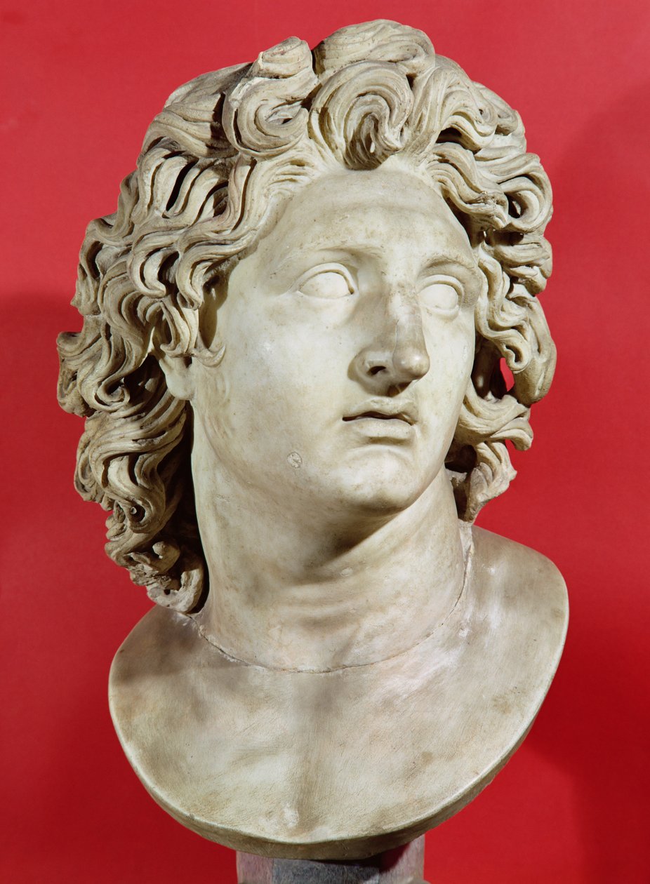 Aleksander Wielki (356-323 pne) Król Macedonii, rzymska kopia greckiego oryginału (marmur) autorstwa Roman