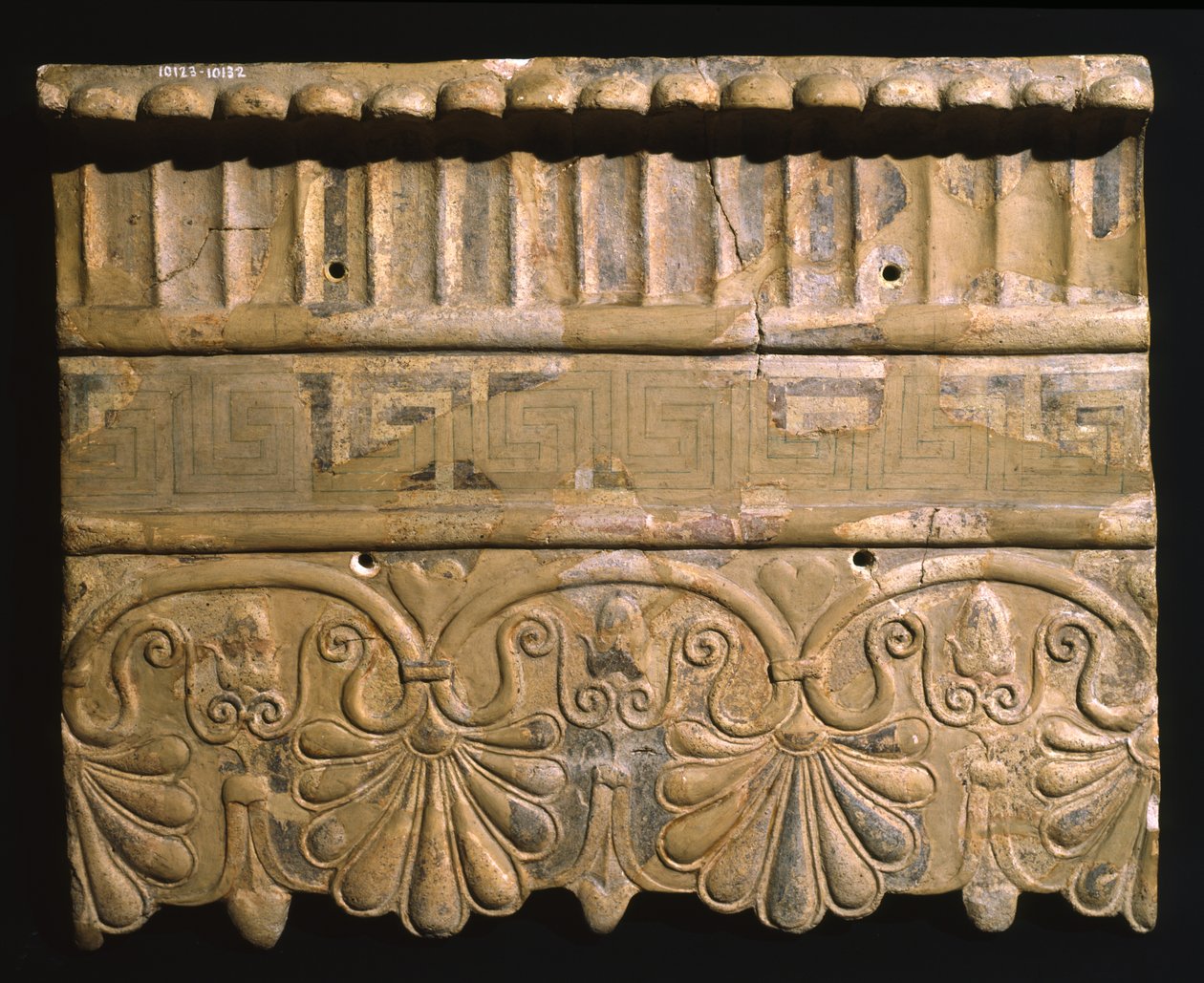 Antyfiks ze świątyni Mater Matuta w Satricum, Lacjum, Włochy (terakota) autorstwa Roman