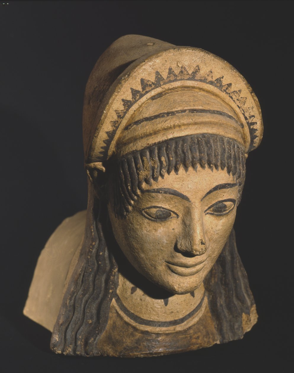 Antefix z głową kobiety autorstwa Roman