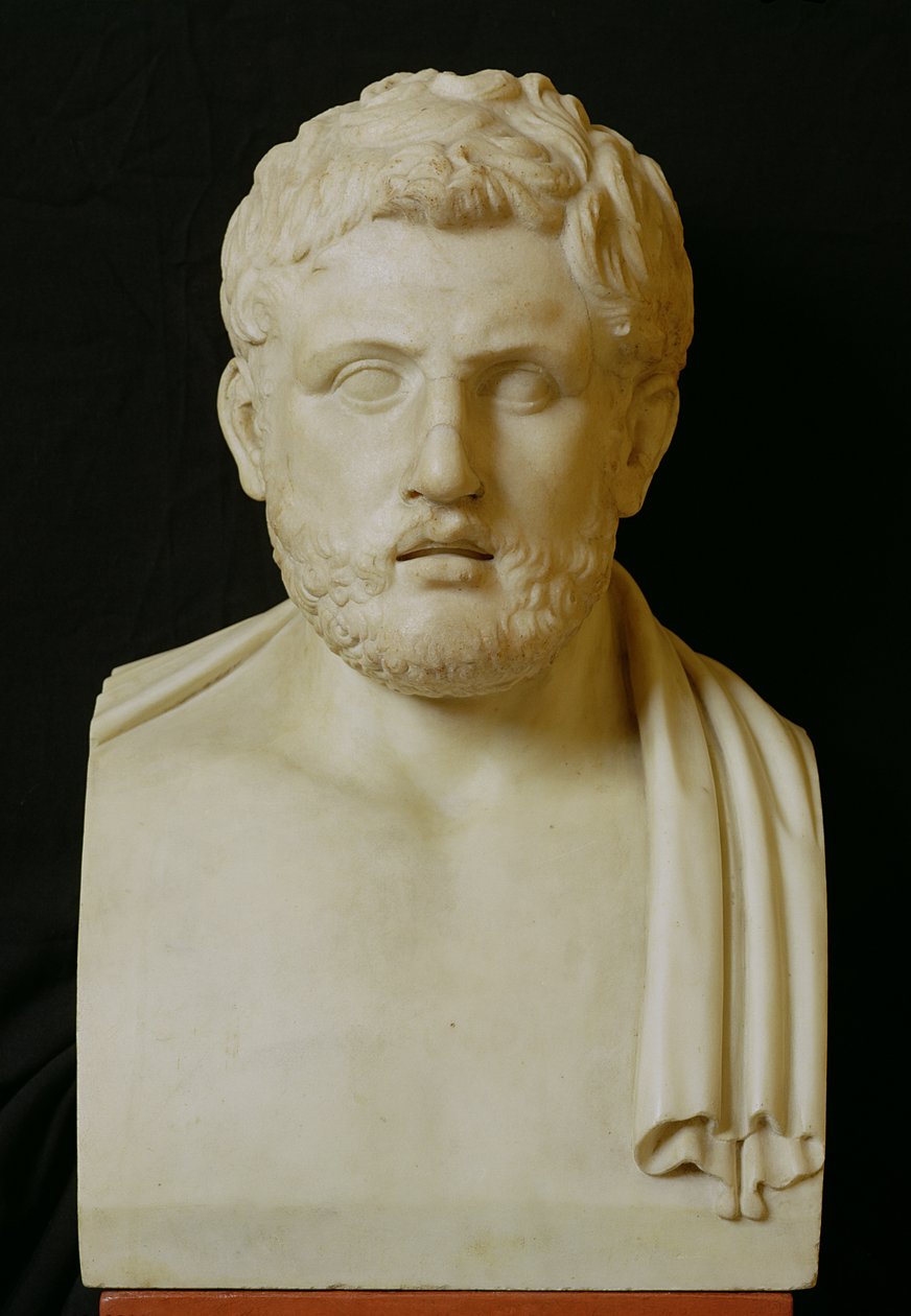 Popiersie Alcybiadesa (ok. 450-404 pne) (marmur) autorstwa Roman