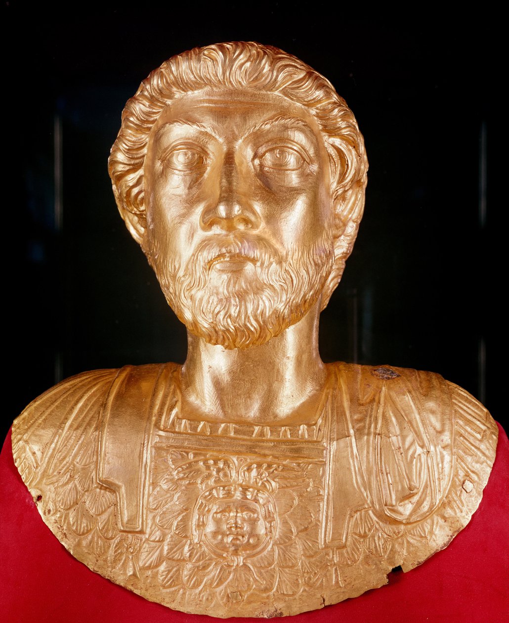 Popiersie Marka Aureliusza (121-180 ne) (złoto) autorstwa Roman