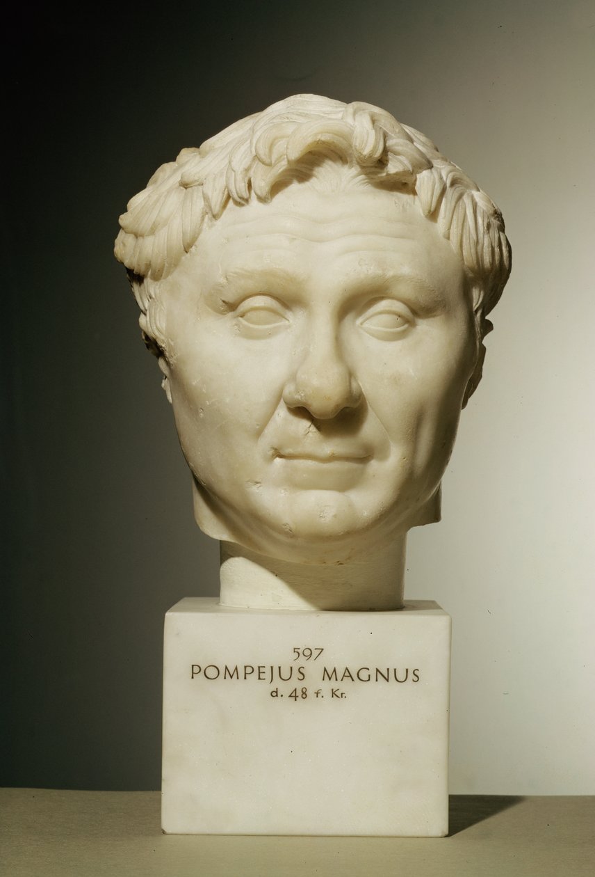 Popiersie Pompejusza (106-48 pne) ok.60 pne (marmur) autorstwa Roman