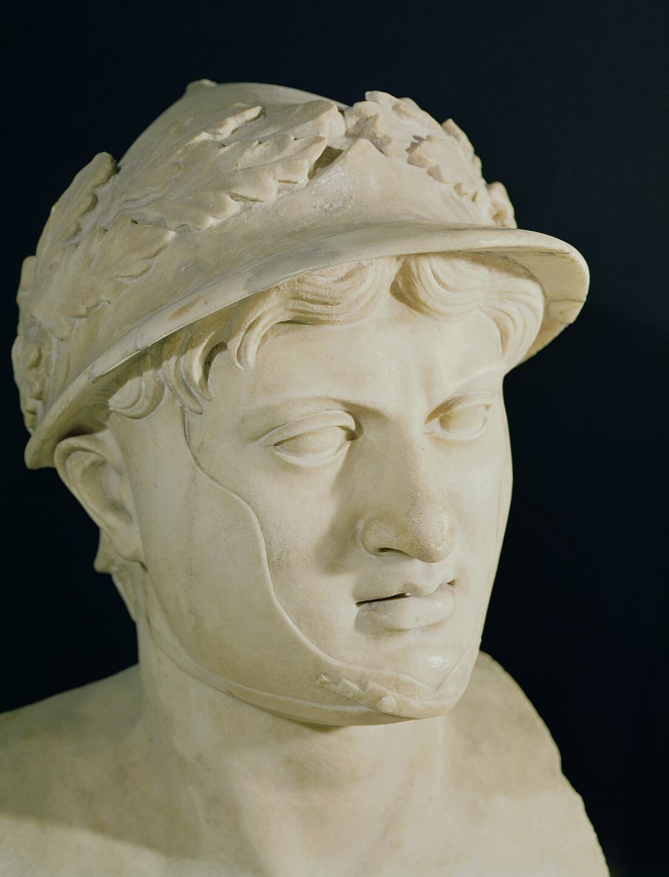 Popiersie Pyrrusa (312-272 pne) (marmur) (detal) autorstwa Roman