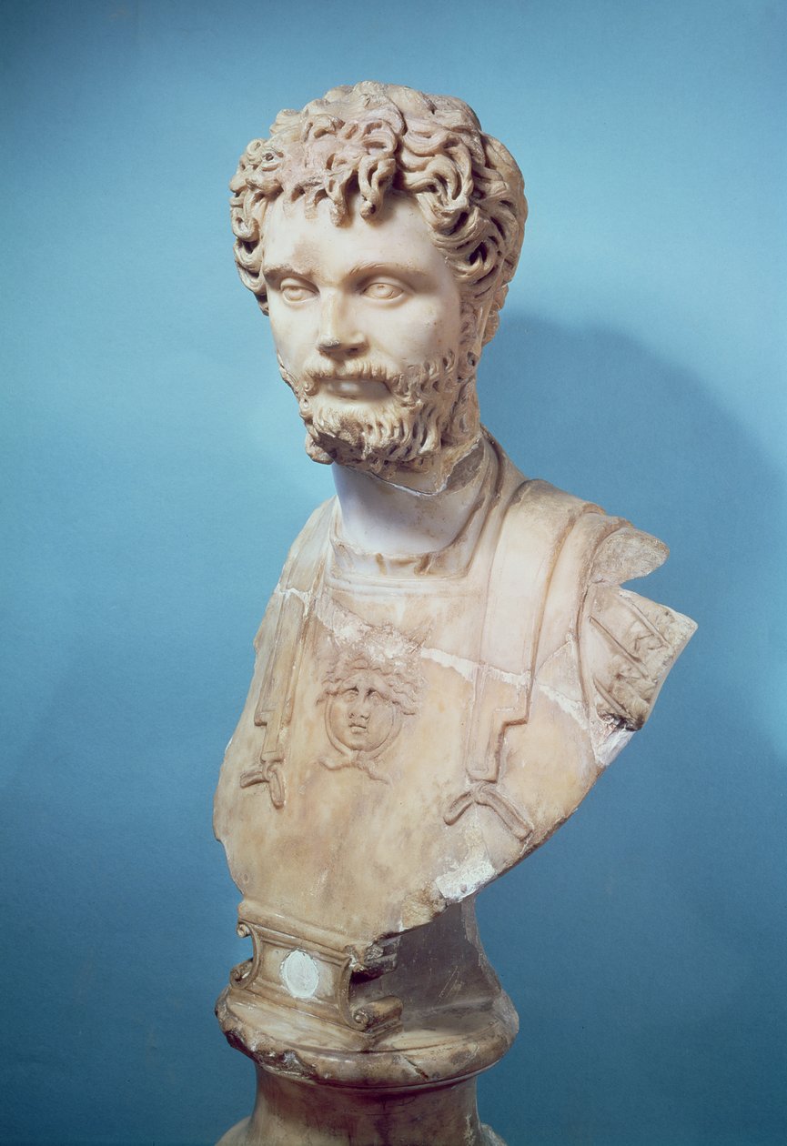 Popiersie Septymiusza Sewera (145-211) (marmur) autorstwa Roman