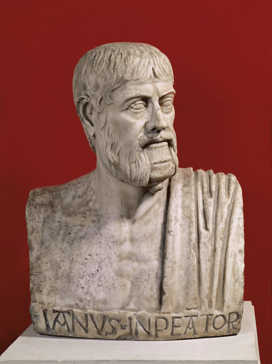 Popiersie przypuszczalnie Flawiusza Klaudiusza Julianusa (331-363) znanego jako Julian Apostata (marmur) autorstwa Roman