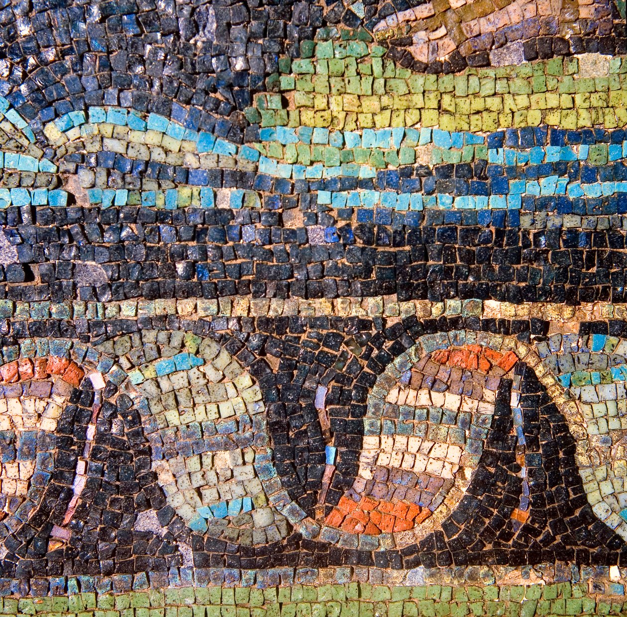 Szczegół mozaiki ściennej autorstwa Roman