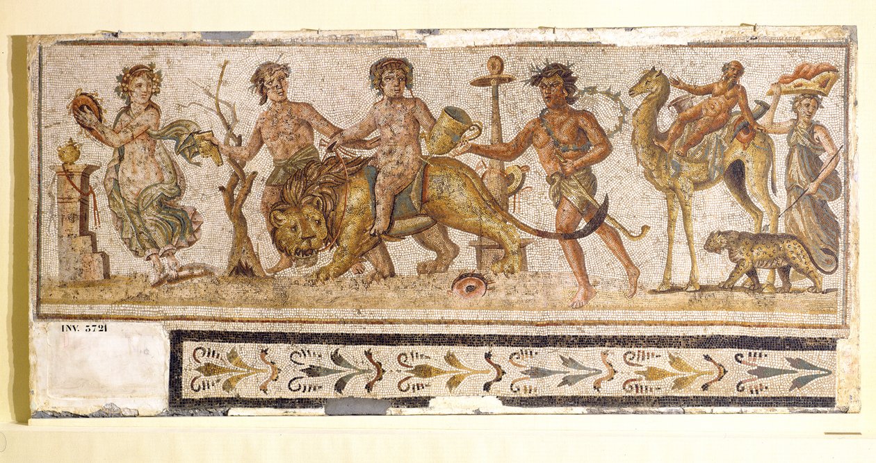 Procesja dionizyjska, z El-Jem (Thysdrus) (mozaika) autorstwa Roman