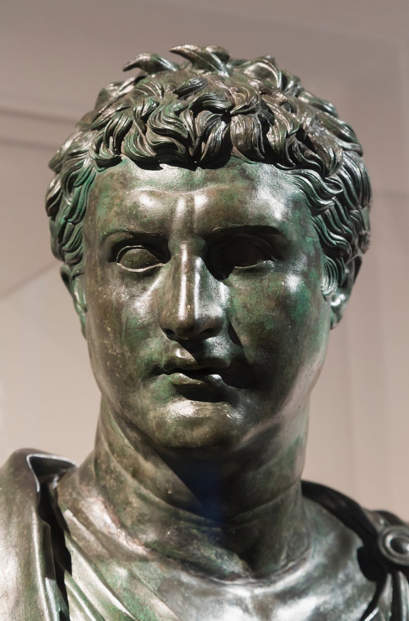 Eumenes II, założyciel biblioteki pergamońskiej, c.50 pne (brąz) autorstwa Roman
