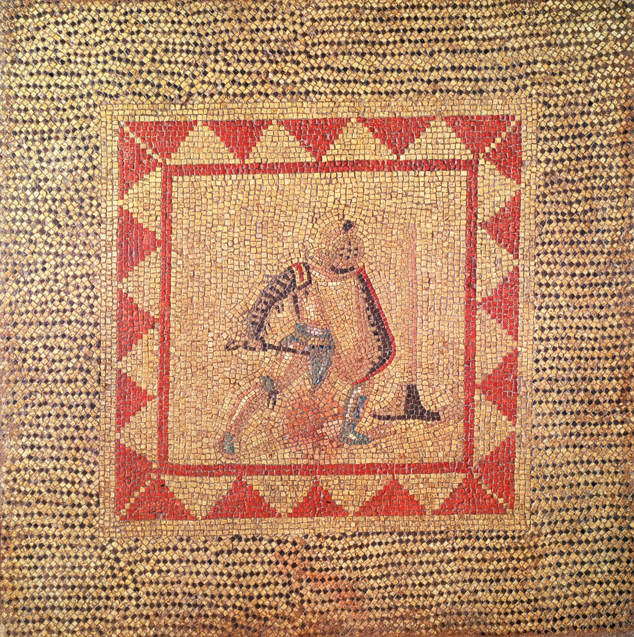 Posadzka przedstawiająca gladiatora, z Flace (mozaika) autorstwa Roman