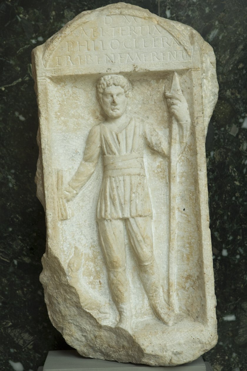 Stela pogrzebowa, okres cesarstwa rzymskiego (30 p.n.e.-500 n.e.) (marmur) autorstwa Roman