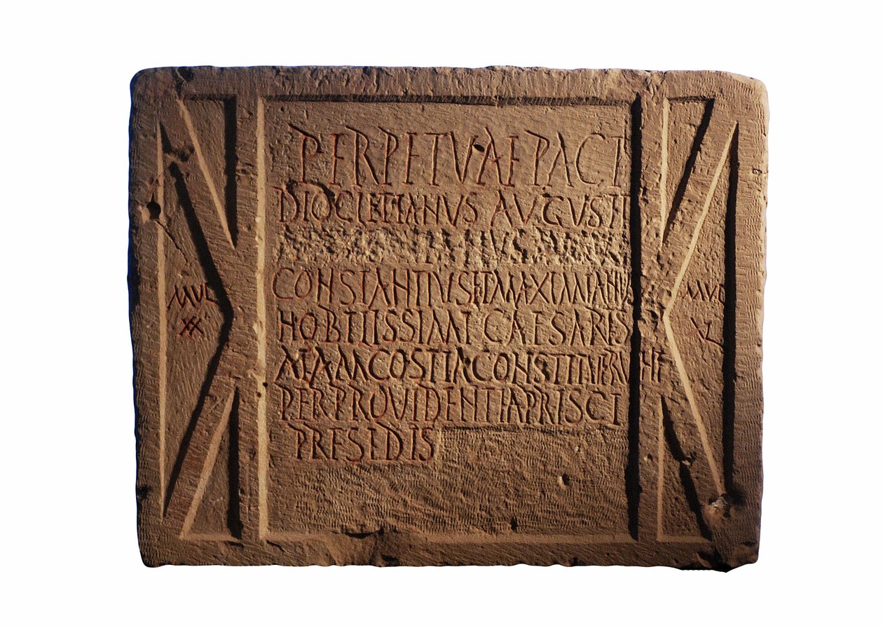 Napis na posterunku armii rzymskiej, Yotvata, południowy Negev, Izrael, ok. 297-303 ne autorstwa Roman