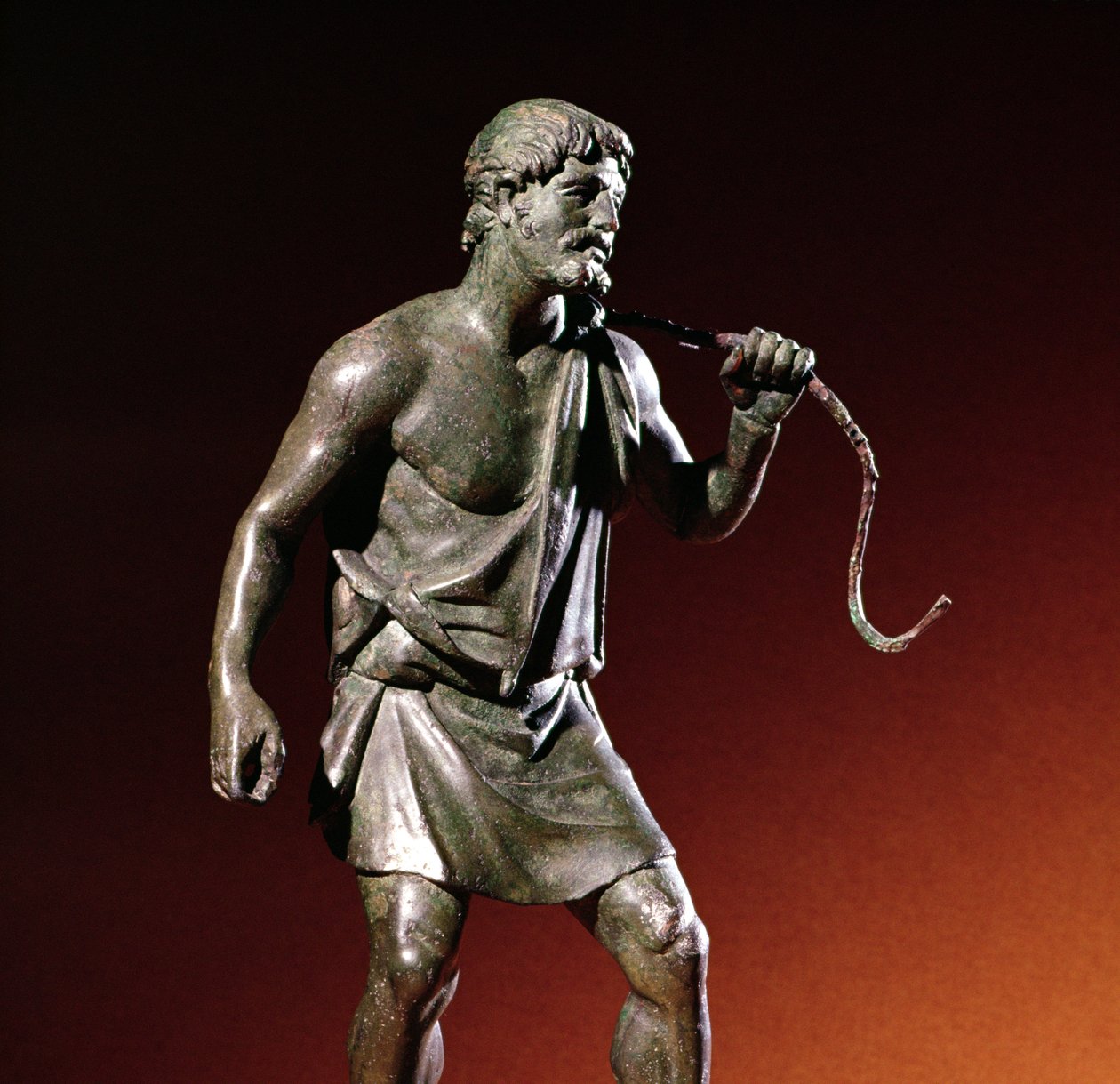Statuetka lararium nosiciela wody (brąz) autorstwa Roman
