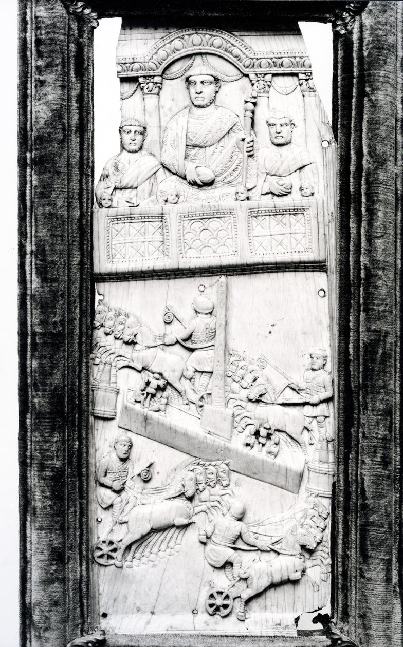 Liść z dyptyku Lampadii, ok. 355 rne autorstwa Roman