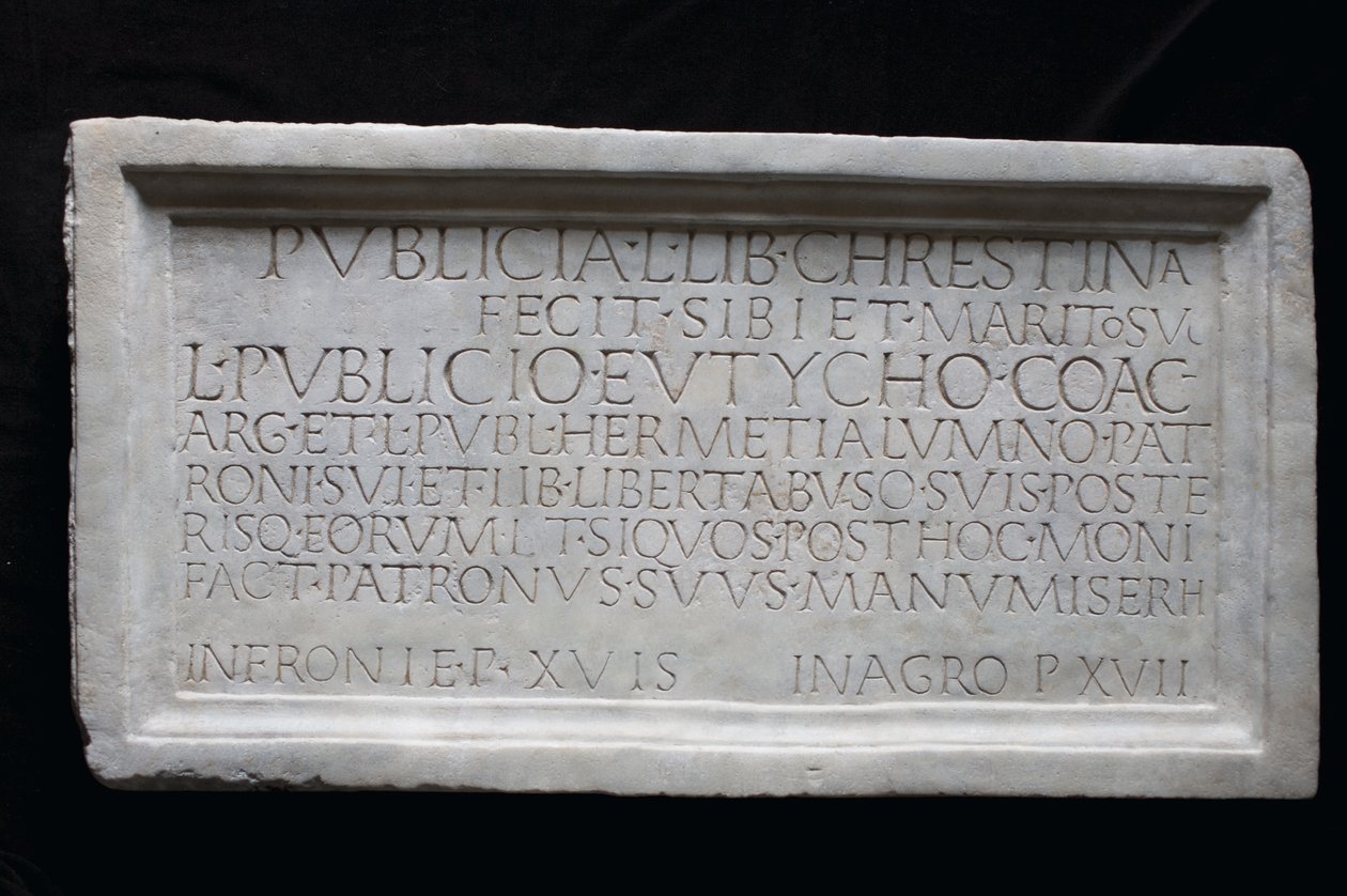 Napis na pamiątkę (marmur) autorstwa Roman