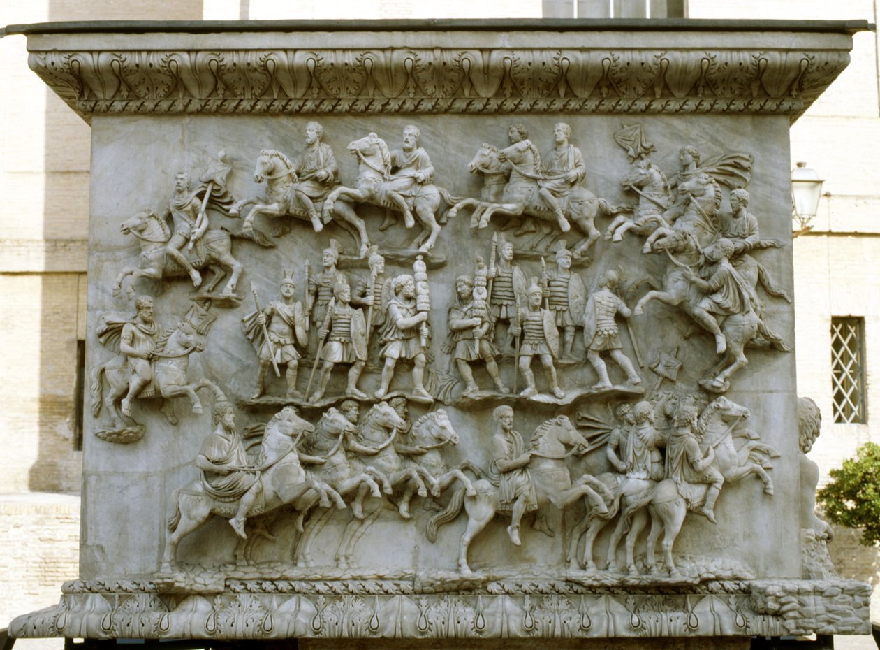 Parada wojskowa, z podstawy Kolumny Antoninusa Piusa, ok. 161 autorstwa Roman