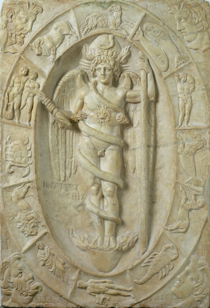 Płaskorzeźba mitra przedstawiająca młodzieńczą boskość, być może Mitra (marmur) autorstwa Roman