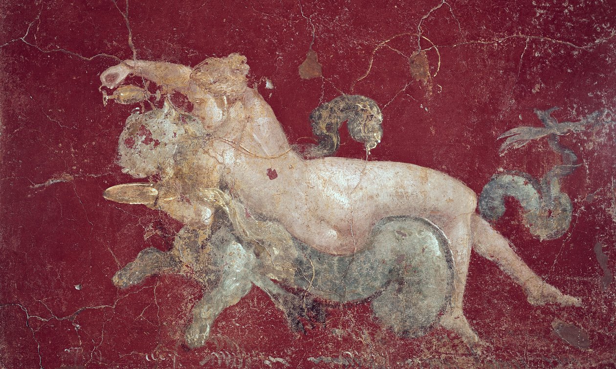 Nereida na grzbiecie tygrysa morskiego, Stabiae, przed 79 r. n.e. autorstwa Roman