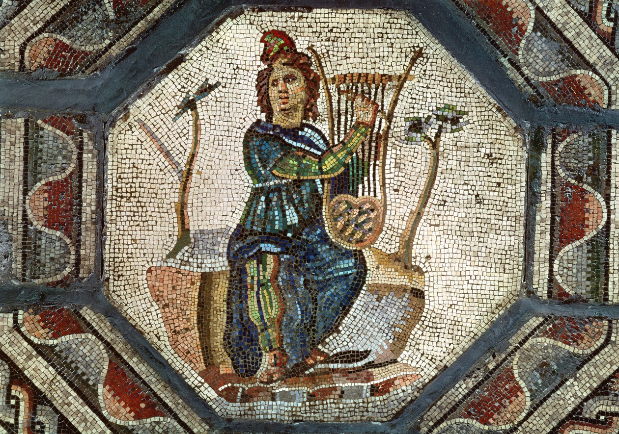 Orfeusz Czarujący Zwierzęta (mozaika) autorstwa Roman