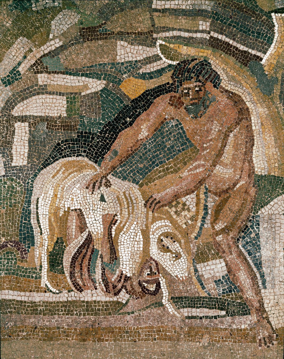 Polifem szuka Odyseusza ukrytego pod owcami, z Villa di Baccano autorstwa Roman