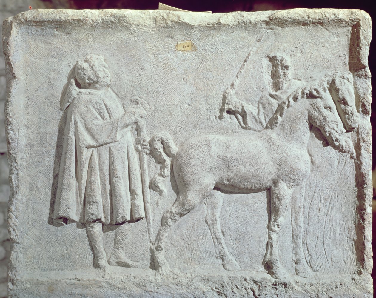 Płaskorzeźba przedstawiająca targ koni, II-III wne autorstwa Roman