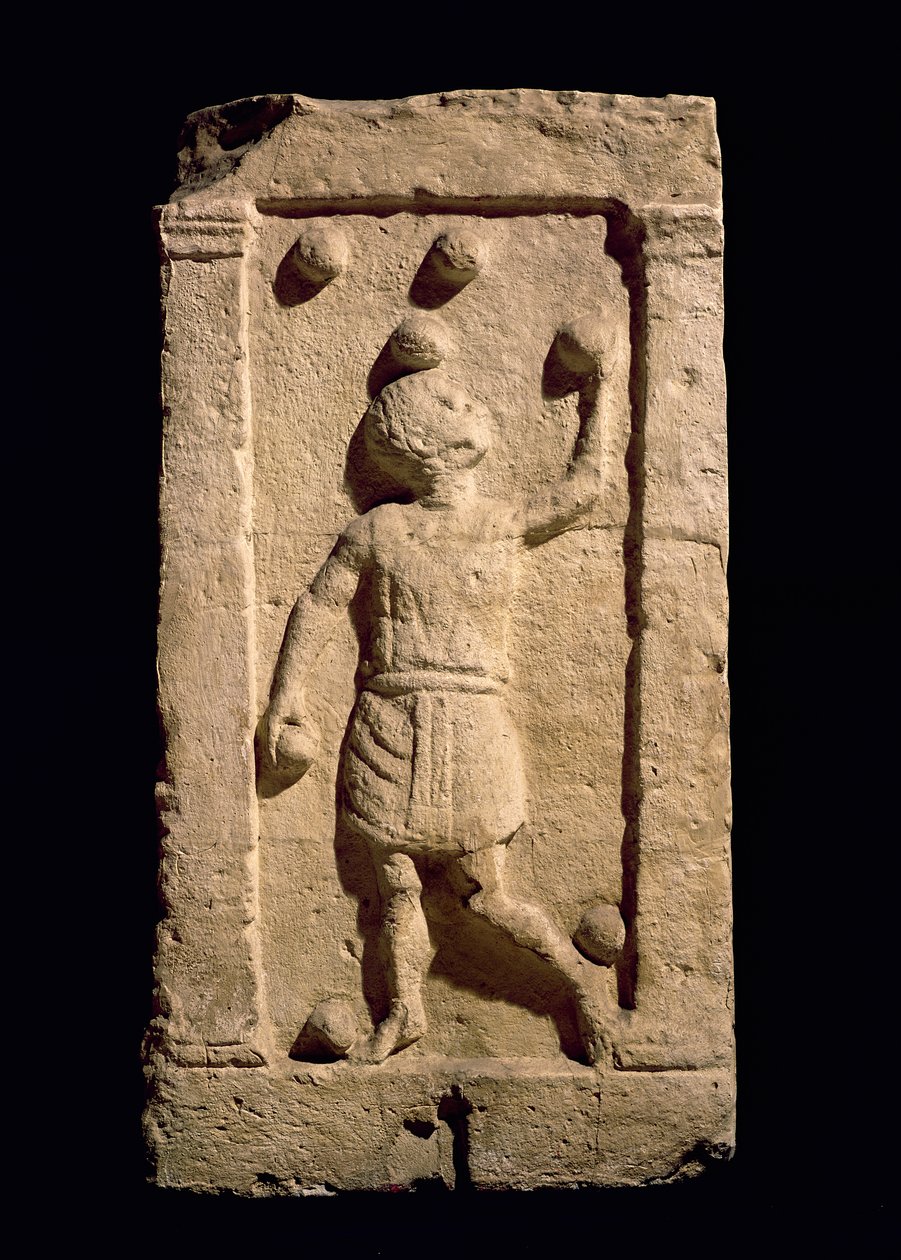 Relief przedstawiający żonglera ze steli Settimia Spica autorstwa Roman