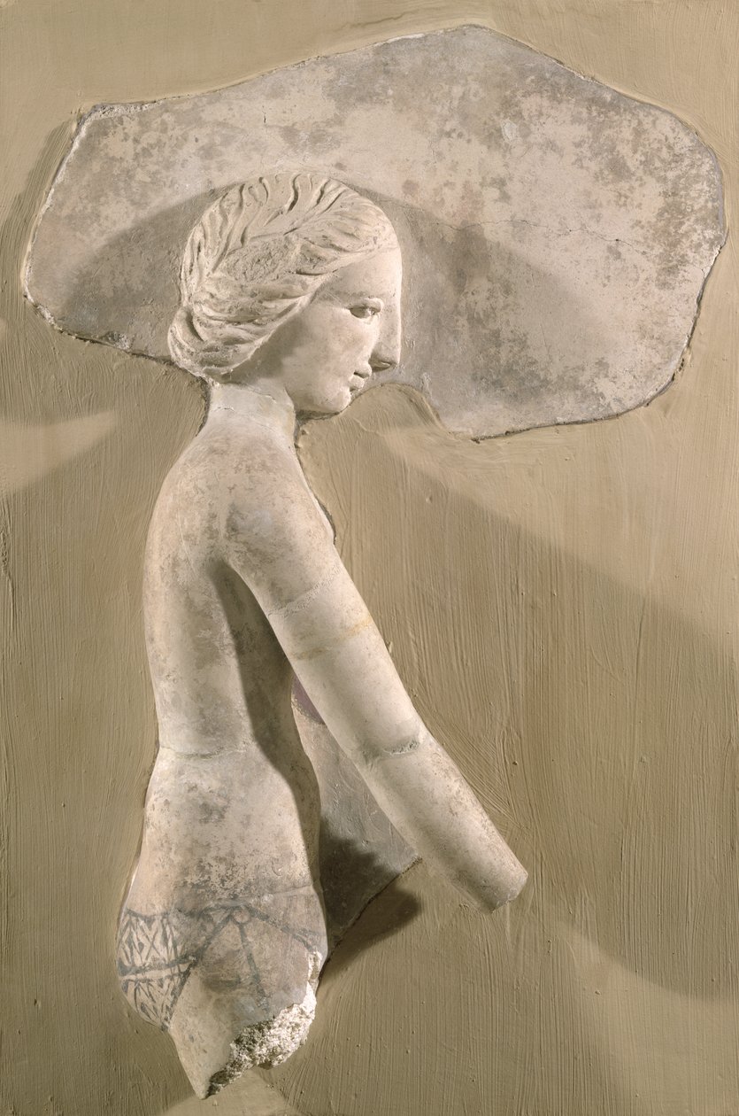 Relief przedstawiający kobietę z profilu, z Tunezji (stiuk) autorstwa Roman