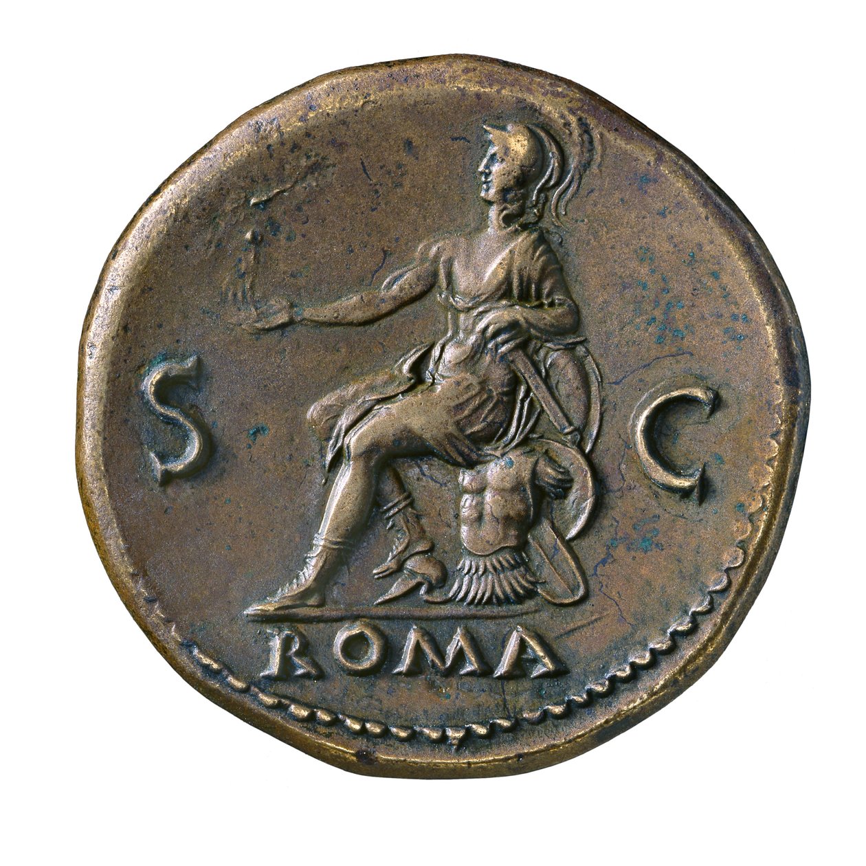 Rzymska Moneta Cesarska z Rzymu, AD 65 (mosiądz orichalcum) autorstwa Roman