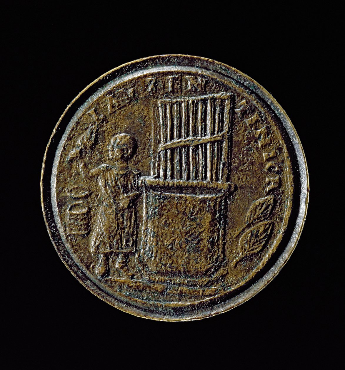 Moneta rzymska przedstawiająca organy (brąz) autorstwa Roman