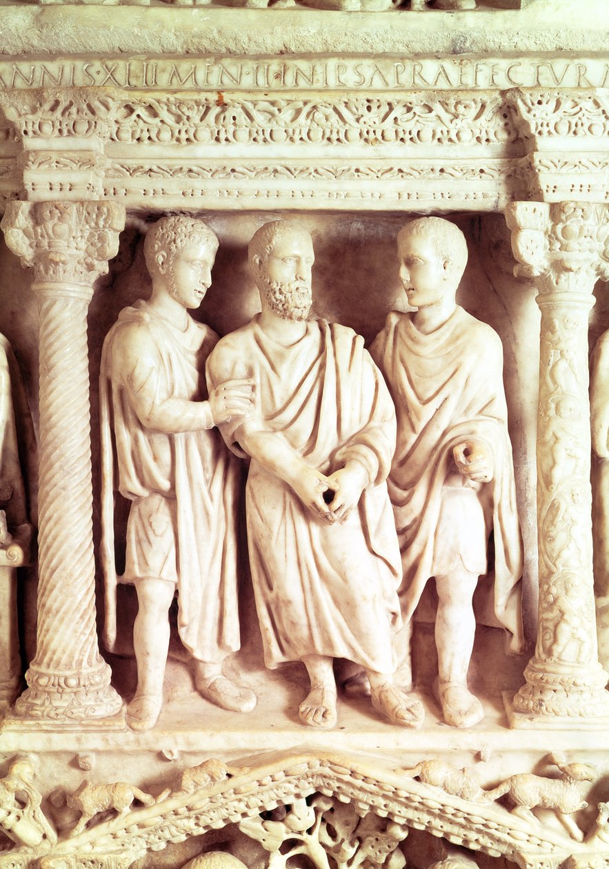 Sarkofag Giunio Basso, IV wiek (marmur) autorstwa Roman